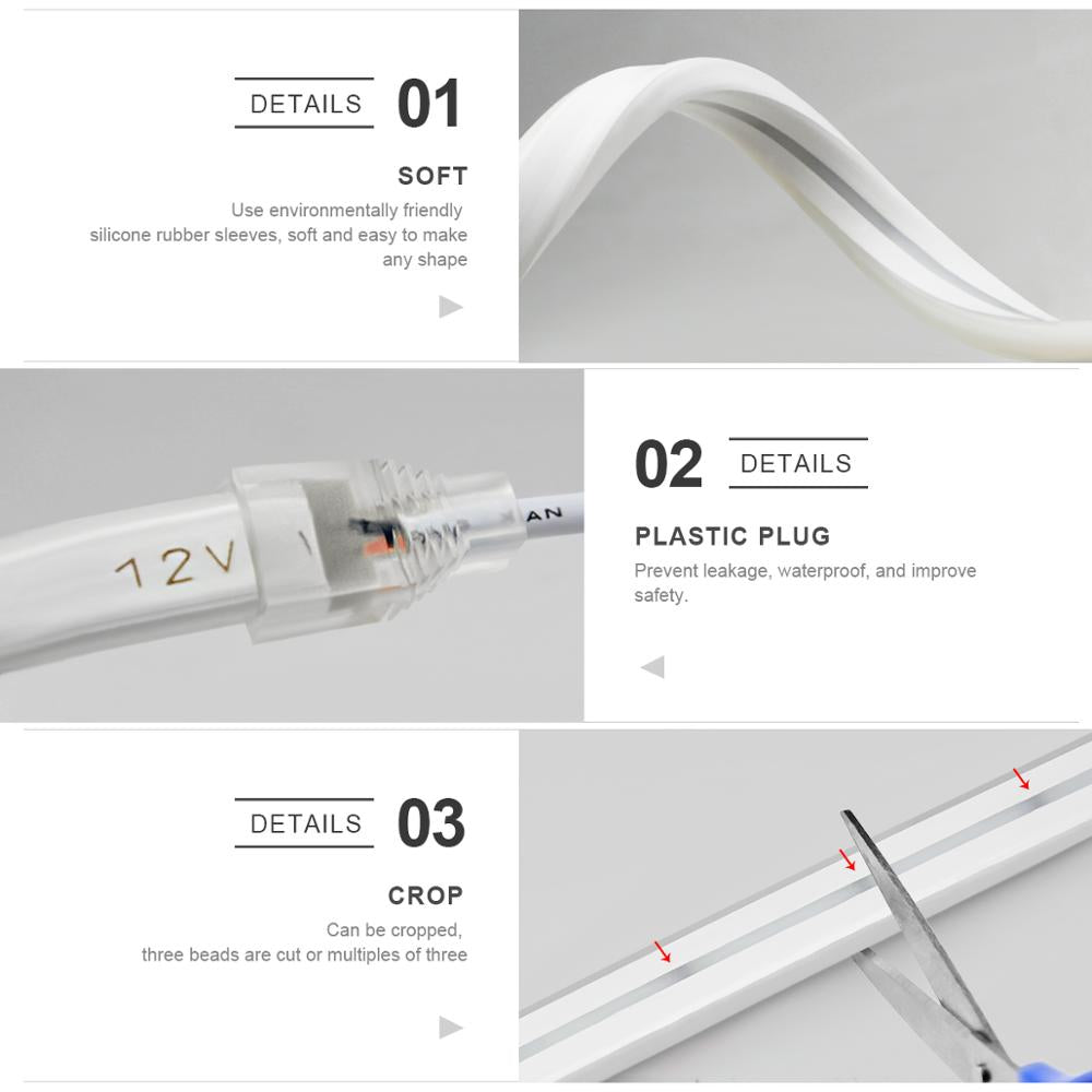 EU plug 220V/US Plug 110V kitchen lamp tape 1- 5M Waterproof LED cabinet light strip for closet wardrobe backlight home lighting