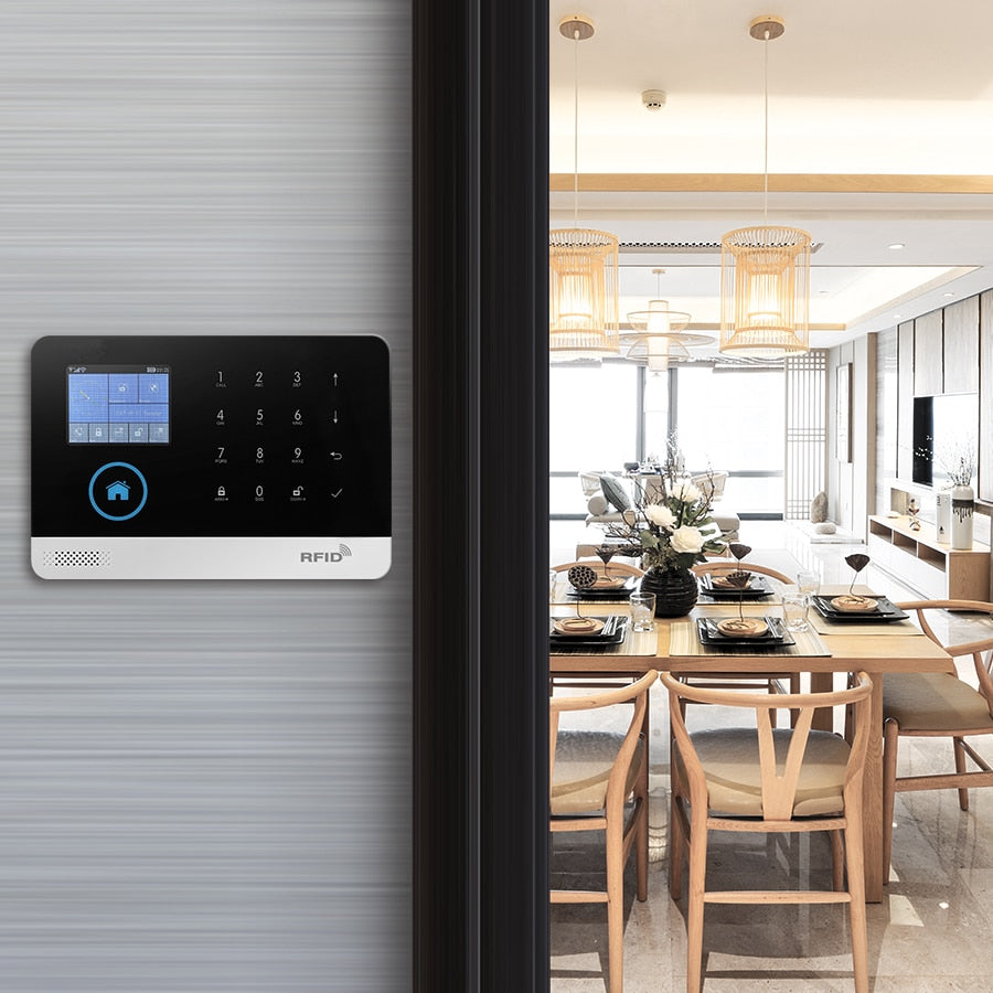 GauTone WiFi GSM Alarm System Tuya Smart Life App Control for Home Security with IP Camera RFID Card Security Alarm Smart House