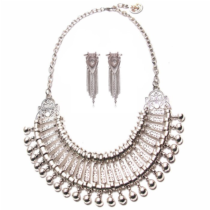 Ztech Boho Antique Coin Necklace for Women African Statement Tibetan Long Tassel Necklaces & Pendant Bohemian Maxi Jewelry Women