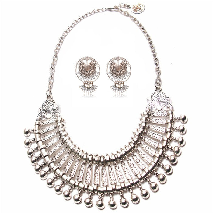 Ztech Boho Antique Coin Necklace for Women African Statement Tibetan Long Tassel Necklaces & Pendant Bohemian Maxi Jewelry Women