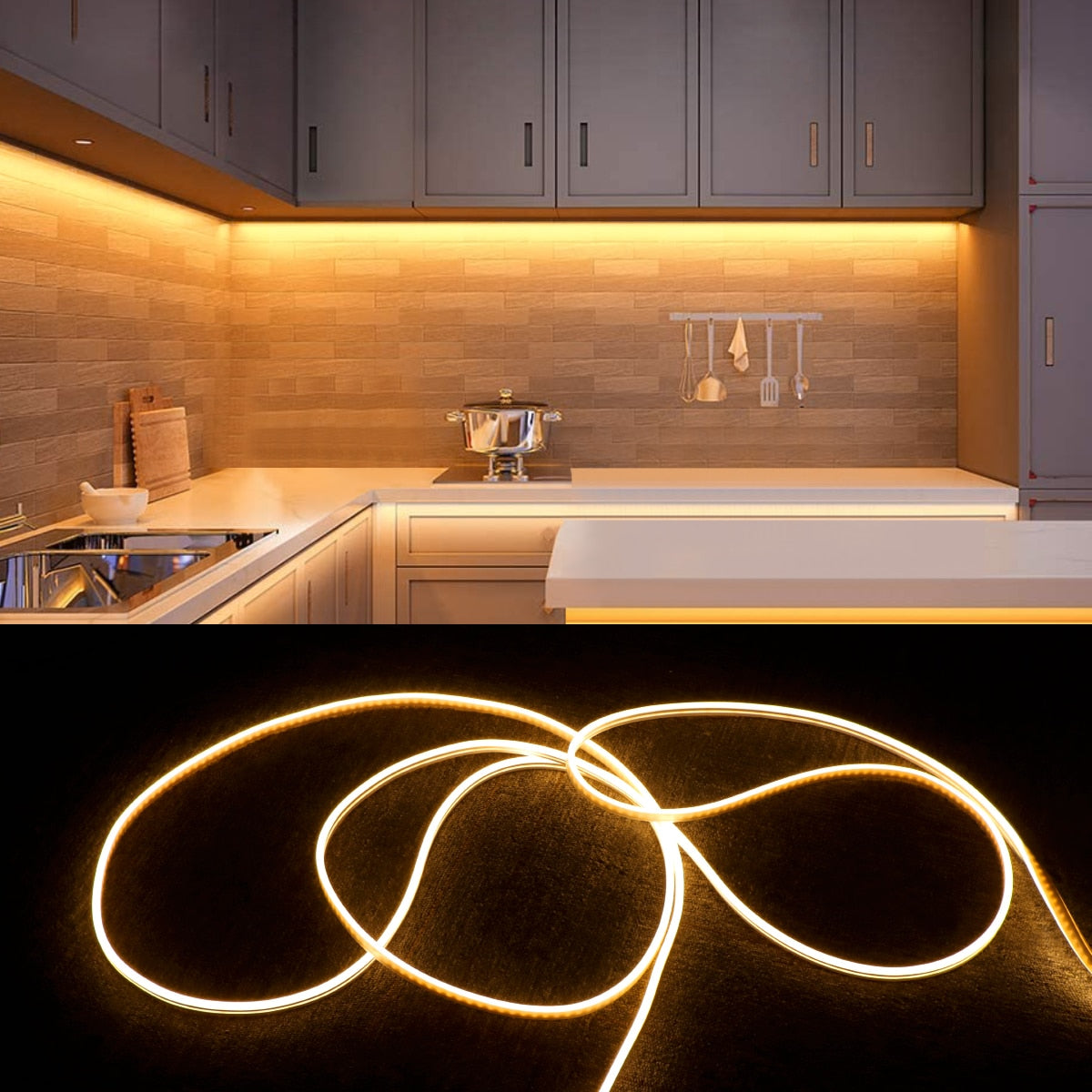 EU plug 220V/US Plug 110V kitchen lamp tape 1- 5M Waterproof LED cabinet light strip for closet wardrobe backlight home lighting