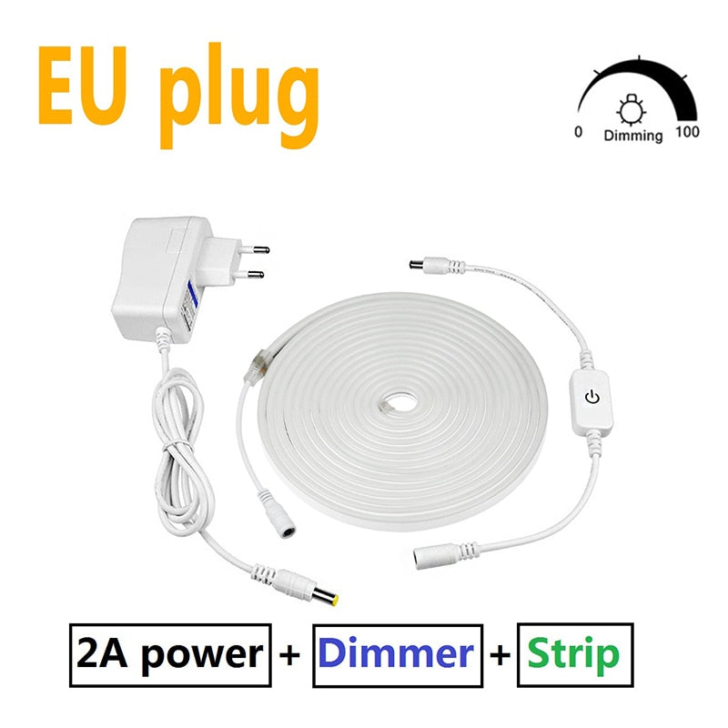 EU plug 220V/US Plug 110V kitchen lamp tape 1- 5M Waterproof LED cabinet light strip for closet wardrobe backlight home lighting