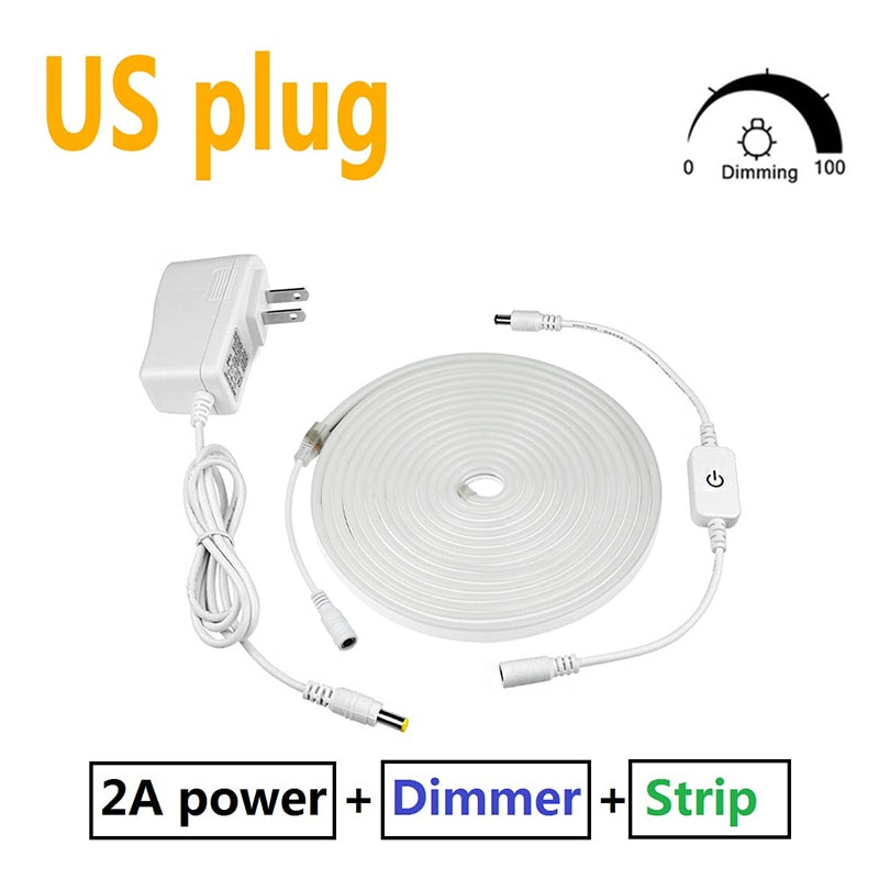 EU plug 220V/US Plug 110V kitchen lamp tape 1- 5M Waterproof LED cabinet light strip for closet wardrobe backlight home lighting