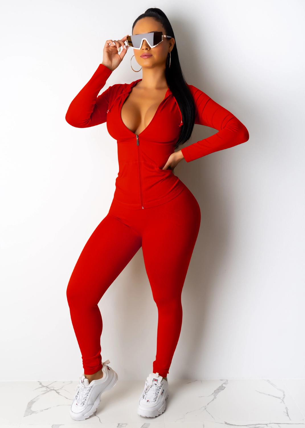 Two Piece Sets Women Solid Autumn Tracksuits High Waist Stretchy Sportswear  Hot Crop Tops And Leggings Matching Outfits