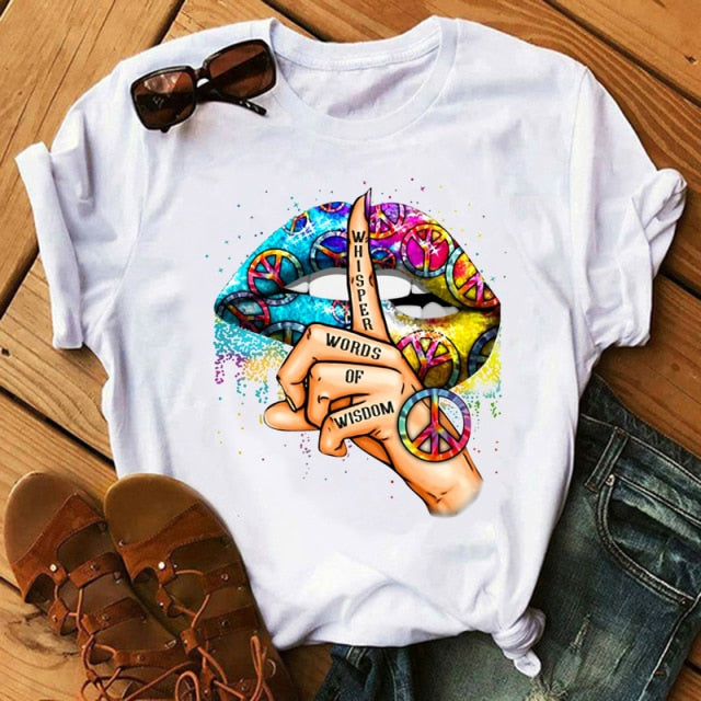 ZOGANKIN Womens Black T-Shirt Summer New Fashion Leopard High Heel Short Sleeve Print Clothes Ladies Graphic Tops Female Clothes