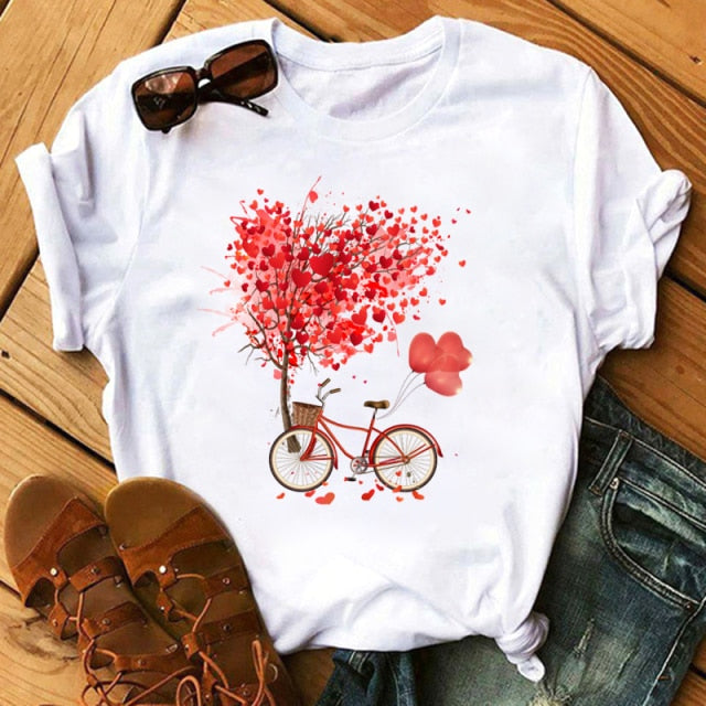 ZOGANKIN Womens Black T-Shirt Summer New Fashion Leopard High Heel Short Sleeve Print Clothes Ladies Graphic Tops Female Clothes