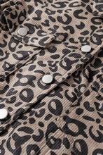 Load image into Gallery viewer, Asymmetrical Hem Collared Neck Leopard Jacket
