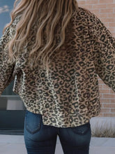 Load image into Gallery viewer, Asymmetrical Hem Collared Neck Leopard Jacket
