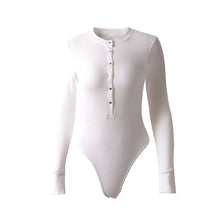 Load image into Gallery viewer, Black Apricot White Base Shirt Long Sleeve Skinny Bodysuits
