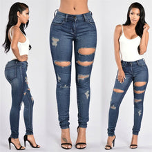 Load image into Gallery viewer, 2020fashion Elastic Ripped Jeans Women Ladies Pants Trousers
