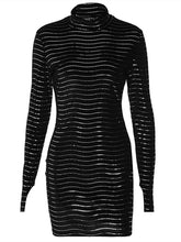 Load image into Gallery viewer, American-Style Long-Sleeve Dress with round Neck Slimming Sequins
