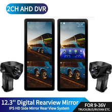 Load image into Gallery viewer, 12.3 Digital Mirror Camera System for the 1984 f250 catalog Truck DVR HD Reverse Side Mirror Rear View Long Arm Camera Monitor System
