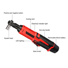 Load image into Gallery viewer, 12V/18V Cordless Electric Wrench 3/8 Inch Right Angle Ratchet Wrench Impact Drill Screwdriver Removal Screw Nut Car Repair Tool
