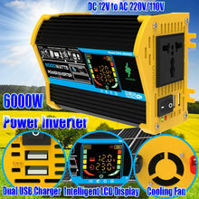 Load image into Gallery viewer, 6000W DC 12V To AC 110V 220V Dual USB Intelligent LCD Display Smart Inverter for Tablet RV
