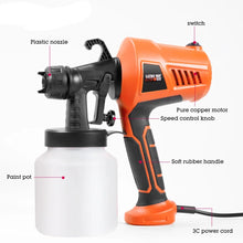 Load image into Gallery viewer, 500W Electric Spray Gun 800ML Paint Sprayer Adjustable Nozzle Knob Auto Furniture Steel Coating Airbrush Car Electric Spray Gun
