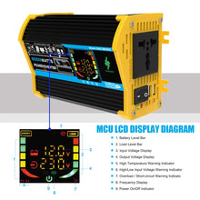 Load image into Gallery viewer, 6000W DC 12V To AC 110V 220V Dual USB Intelligent LCD Display Smart Inverter for Tablet RV
