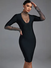 Load image into Gallery viewer, Black Bodycon  Elegant Evening Dress High Quality
