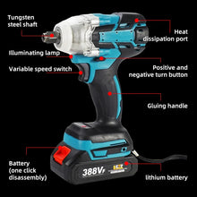 Load image into Gallery viewer, 520N.m Cordless Electric Impact Wrench Brushless Electric Wrench Hand Drill Socket Power Tool For Makita 388V Battery
