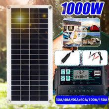 Load image into Gallery viewer, 1000W Solar Panel Kit 12V USB Charging Solar Cell 10A-150A Controller Portable Waterproof Solar Panel
