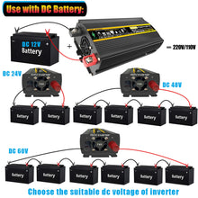 Load image into Gallery viewer, 10000W/12000W Pure Sine Wave Inverter LED Display DC 12 TO AC 220V 110V
