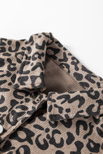 Load image into Gallery viewer, Asymmetrical Hem Collared Neck Leopard Jacket
