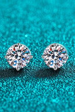 Load image into Gallery viewer, 2 Carat Moissanite Rhodium-Plated Stud Earrings
