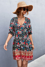 Load image into Gallery viewer, Bohemian Notched Half Sleeve Mini Dress
