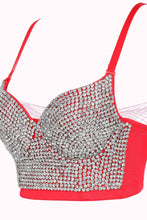 Load image into Gallery viewer, All-Over Rhinestone Sweetheart Neck Bustier
