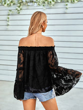 Load image into Gallery viewer, Applique Flounce Sleeve Off-Shoulder Blouse
