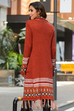 Load image into Gallery viewer, Bohemian Tassel Hem Open Front Duster Cardigan
