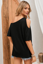 Load image into Gallery viewer, Asymmetrical Neck Cold-Shoulder Half Sleeve Blouse
