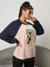 Load image into Gallery viewer, Bear Graphic Raglan Sleeve Sweatshirt
