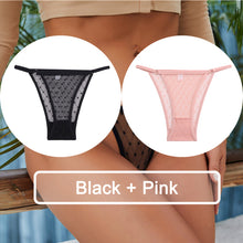 Load image into Gallery viewer, 2PCS/Set Women Underwear Lace Panties Woman Panties Sexy Briefs Female Pantys Perspective Intimates Lingerie Finetoo Design
