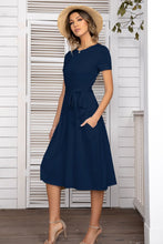 Load image into Gallery viewer, Belted Tee Dress With Pockets
