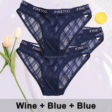 Load image into Gallery viewer, 3PCS Sexy Mesh Women Panties Lace Lingerie Temptation Low-waist Panties Transparent Hollow Out Briefs Women&#39;s Underwear M-XXL
