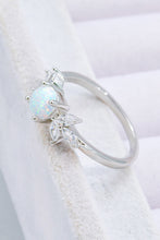 Load image into Gallery viewer, 925 Sterling Silver Opal and Zircon Ring
