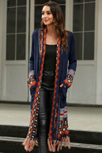 Load image into Gallery viewer, Bohemian Tassel Hem Open Front Duster Cardigan
