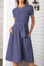 Load image into Gallery viewer, Belted Tee Dress With Pockets
