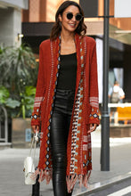 Load image into Gallery viewer, Bohemian Tassel Hem Open Front Duster Cardigan
