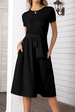 Load image into Gallery viewer, Belted Tee Dress With Pockets
