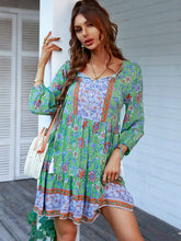 Load image into Gallery viewer, Bohemian Tassel Tie Tiered Dress
