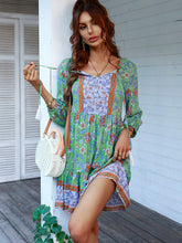 Load image into Gallery viewer, Bohemian Tassel Tie Tiered Dress
