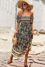 Load image into Gallery viewer, Bohemian Square Neck Short Sleeve Midi Dress
