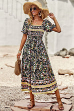 Load image into Gallery viewer, Bohemian Square Neck Short Sleeve Midi Dress
