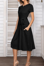 Load image into Gallery viewer, Belted Tee Dress With Pockets
