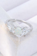 Load image into Gallery viewer, 925 Sterling Silver Opal and Zircon Ring
