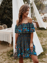 Load image into Gallery viewer, Bohemian Print Off-Shoulder Strapless Knee Length Dress
