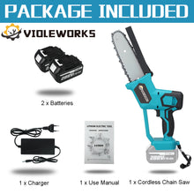 Load image into Gallery viewer, 288VF 8 Inch Electric Saw Chainsaw with 2PC 22980mAh Li-ion Battery Rechargeable Wood Cutter Also For Makita 18V Battery
