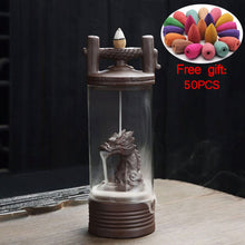 Load image into Gallery viewer, 50Pcs Handicraft Incense Holder Ceramic Backflow Waterfall Smoke Incense Burner Home Decor Birthday Valentine&#39;s Christmas Gift
