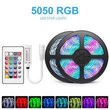 Load image into Gallery viewer, 5M 10M 15M Led Strip Lights Bluetooth 2835 5050 RGBWW RGB Led Lights Flexible Ribbon Tape Diode Phone APP Control DC12V Adapter
